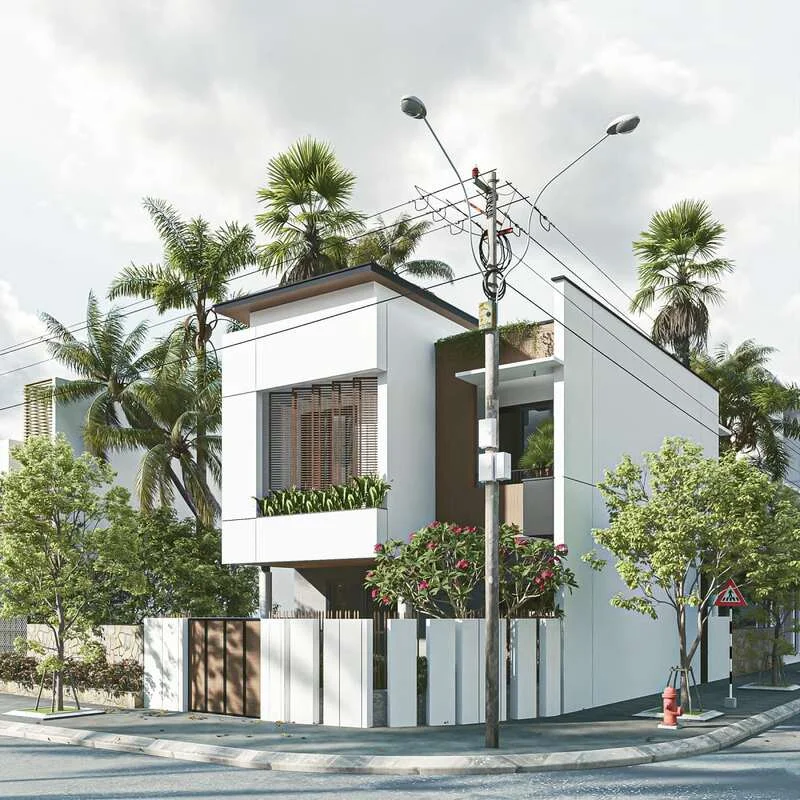 Thiết kế nhà phố 5x20m 2 mặt tiền ấn tượng