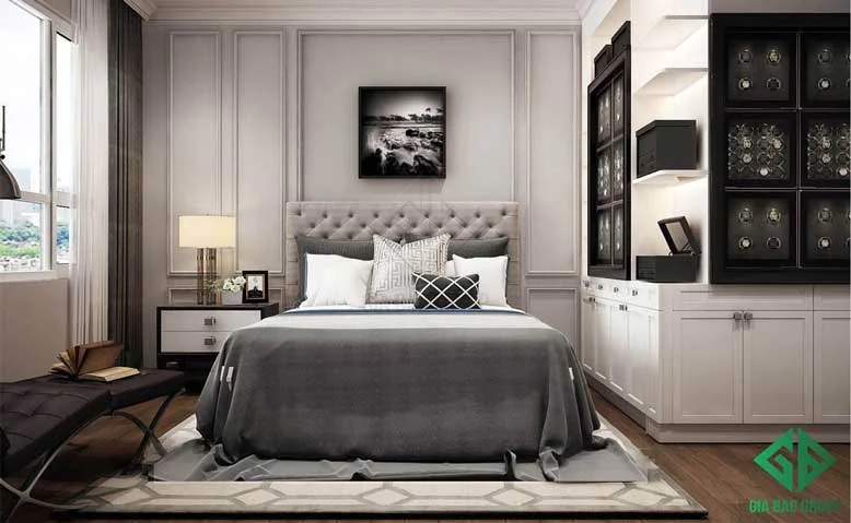 Thiết kế nội thất căn hộ chung cư cao cấp cho phòng ngủ 01