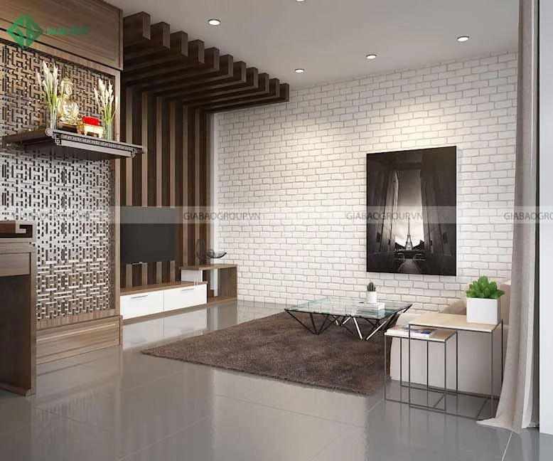 Phòng thờ bài trí đơn giản