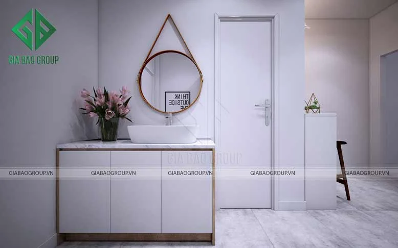 Thiết kế nội thất nhà phố với phòng tắm tối giản, siêu hiện đại