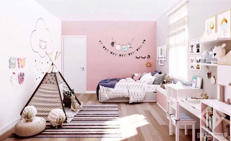 Nội thất căn hộ chung cư đẹp cho phòng ngủ ngọt ngào