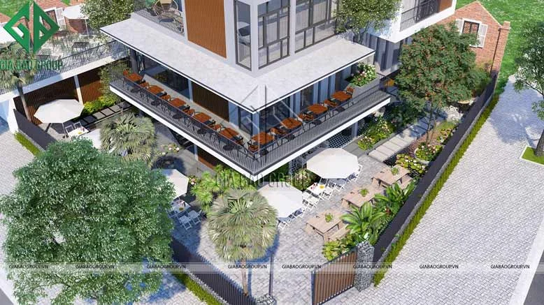  Phong cách nhiệt đới mang hơi thở tươi mát trong thiết kế thi công nhà ở kết hợp quán cafe  