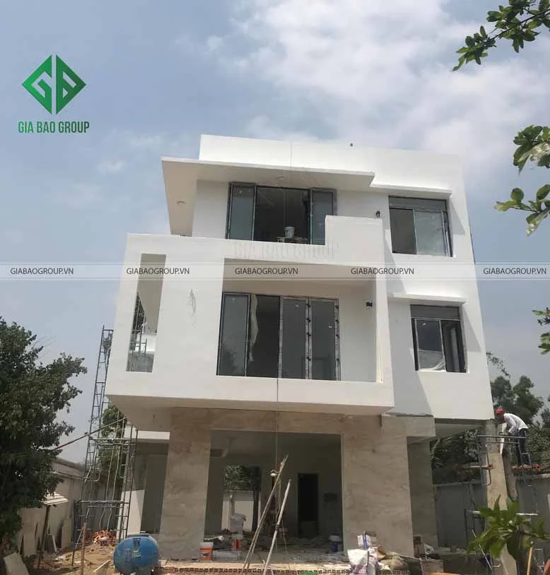 quá trình thi công nhà phố 3 tầng của anh tâm củ chi