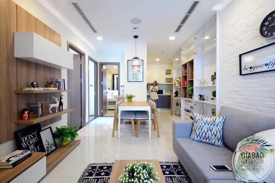 Thi công nội thất căn hộ chung cư cho phòng bếp và bàn ăn